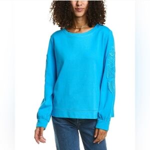 Lily Pulitzer Rooney Sweatshirt With Lace Sleeves - XS